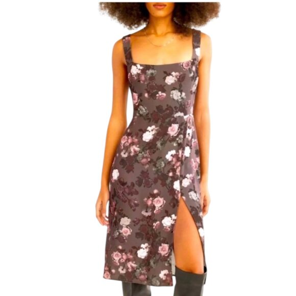Aritzia Babaton 90s Slit Midi Dress - Picture 1 of 5